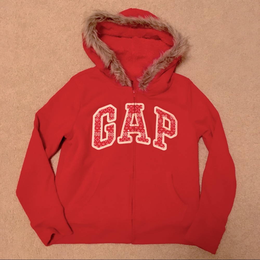 GAP Kids Fur Lined Fuzzy Hoodie
